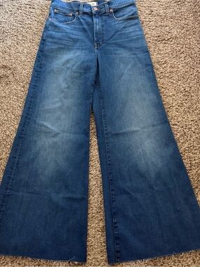 Madewell Wide-Leg Flare Jeans in Deep Blue Wash